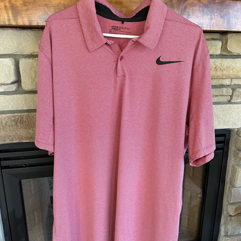 Nike Dri-FIT Golf Polo - Red & white stripes Men’s XXL Standard Fit